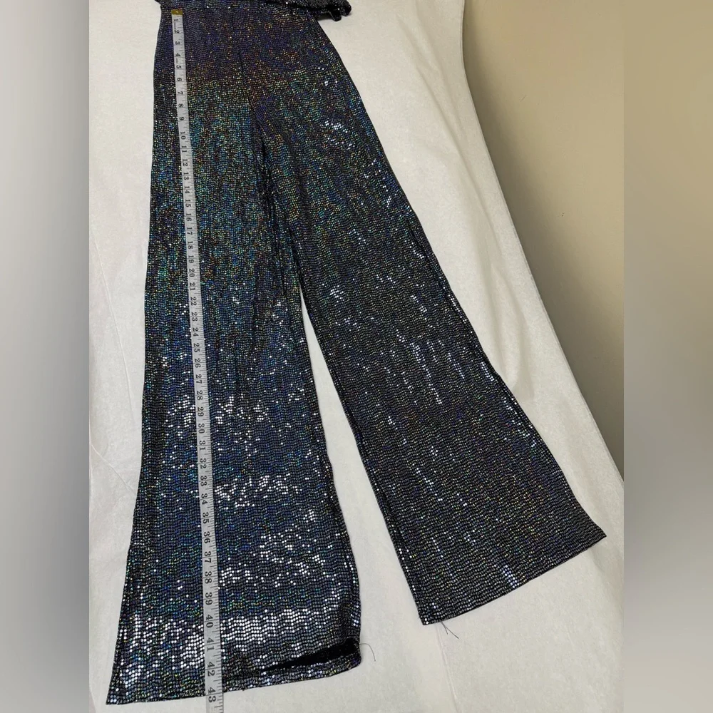 💥Fashion Nova 💥Iridescent Sequin Wide Leg Jumpsuit💥 - Picture 5 of 7